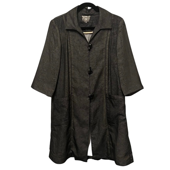 Semi Sheer A-line Overcoat in Grey - Picture 3 of 6